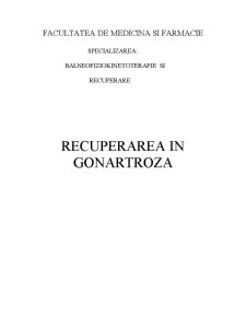Recuperarea în Gonartroza - Pagina 1