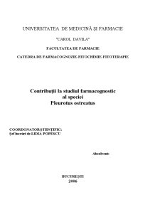 Contribuții la Studiul Farmacognostic al Speciei Pleurotus Ostreatus - Pagina 2