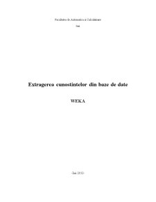 Extragerea cunoștințelor din baze de date - Weka - Pagina 1