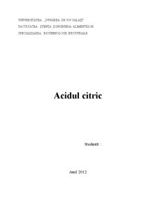 Acidul Citric - Pagina 1