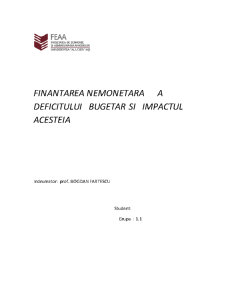 Finanțarea nemonetară a deficitului bugetar și impactul acesteia - Pagina 1