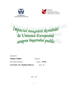 Impactul integrării României în Uniunea Europeană asupra bugetului public - Pagina 1