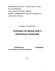 Strategia de dezvoltare a municipiului Petroșani - Pagina 1