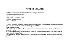 Proiect Didactic - Nevoile și Bunuri - Pagina 1