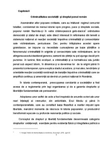 Criminalitatea Societății și Dreptul Penal Român - Pagina 1