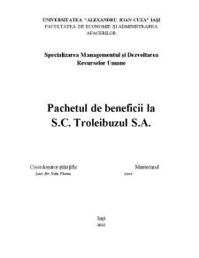 Pachetul de Beneficii la SC Troleibuzul SA - Pagina 1