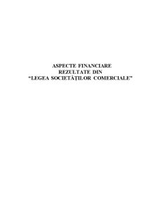 Aspecte Financiare Rezultate din Legea Societăților Comerciale - Pagina 1