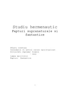 Studiu hermenautic - făpturi supranaturale și fantastice - Pagina 1