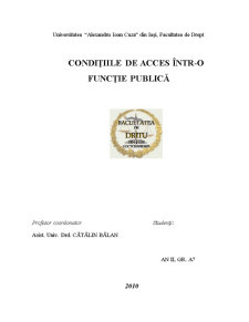 Condițiile de Acces într-o Funcție Publică - Pagina 1
