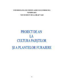Cultura Pajiștilor și a Plantelor Furajere - Pagina 1