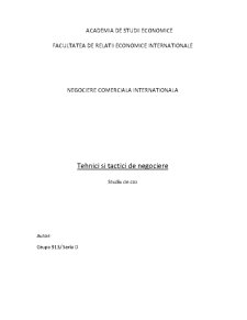 Tehnici și Tactici de Negociere - Studiu de Caz - Pagina 1