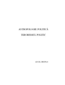 Terorism - antropologie politică - Pagina 1