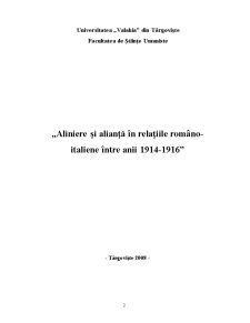 Aliniere și Alianță în Relațiile Româno-italiene între Anii 1914-1916 - Pagina 2