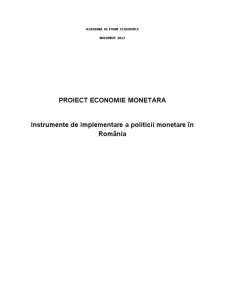 Instrumente de Implementare a Politicii Monetare în România - Pagina 1