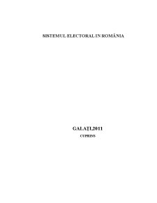 Sistemul Electoral în România - Pagina 1