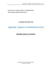 Registru agricol și asistența socială - Primăria Orașului Otopeni - Pagina 1