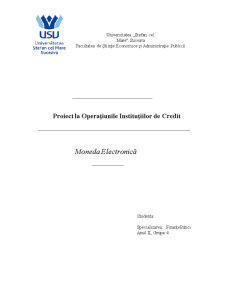 Operațiunile Instituțiilor de Credit Moneda Electronică - Pagina 1