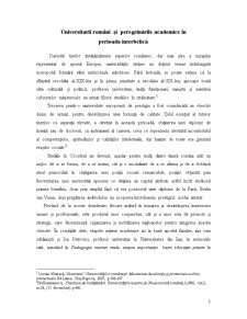 Universitarii Români și Peregrinările Academice în Perioada Interbelică - Pagina 1