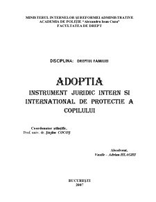 Adopția - instrument juridic intern și internațional de protecție a copilului - Pagina 2