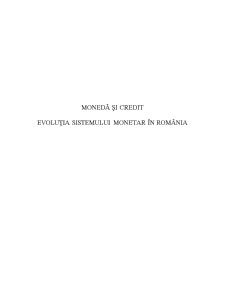 Evoluția Sistemului Monetar în România - Pagina 1