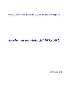 Evaluarea societății SC Iris SRL - Pagina 1