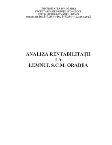 Analiza rentabilității la Lemnul SCM Oradea - Pagina 1