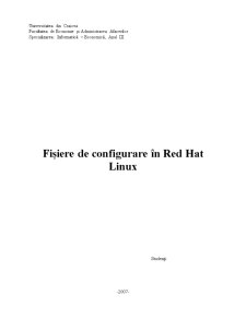 Fișiere de Configurare în Red Hat Linux - Pagina 1