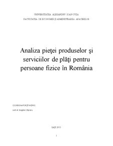 Analiza Pieței Produselor și Serviciilor de Plăți pentru Persoane Fizice în România - Pagina 1