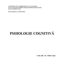 Psihologie Cognitivă - Pagina 1