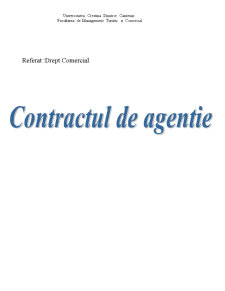 Contractul de agenție - Pagina 1