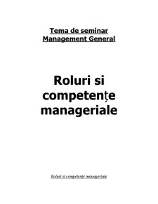 Roluri și Competențe Manageriale - Pagina 1