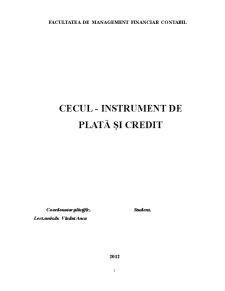 Cecul - Instrument de Plată și Credit - Pagina 1