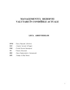Managementul Rezervei Valutare în Condițiile Actuale - Pagina 1