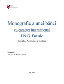 Monografie a unei bănci cu caracter internațional - ING Bank - Pagina 1