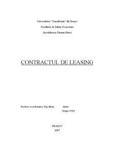 Contractul de Leasing - Pagina 1