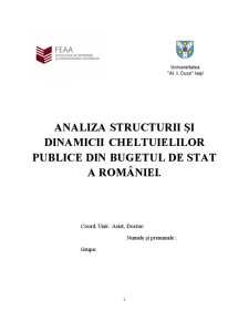 Analiza Structurii și Dinamicii Cheltuielilor Publice din Bugetul de Stat a României - Pagina 1