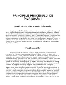 Principiile Procesului de Învățământ - Pagina 1