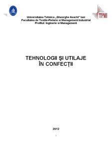 Tehnologii și Utilaje în Confecții - Pagina 1