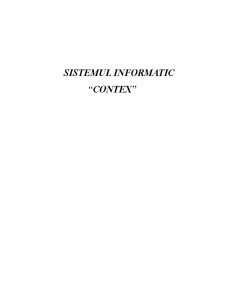 Sistemul Informatic - Contex - Pagina 1