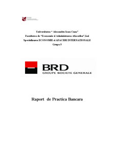 Raport de practică BRD - Pagina 1