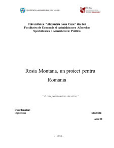 Roșia Montană, un proiect pentru România - Pagina 1