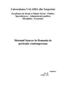Sistemul Bancar Contemporan în România - Pagina 1