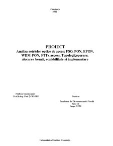 Analiza rețelelor optice de acces FSO PON EPON - Pagina 1