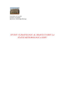 Studiu climatologic al orașului Sibiu la stația meteorologică Sibiu - Pagina 1