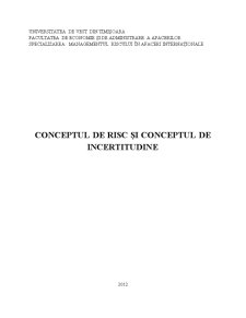 Conceptul de Risc și Conceptul de Incertitudine - Pagina 1