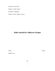 SUA și rolul său în unificarea Europei - Pagina 1