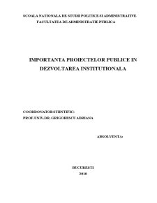 Importanța proiectelor publice în dezvoltarea instituțională - Pagina 1