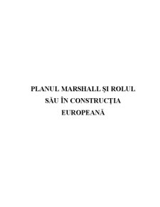 Planul Marshall și Rolul Său în Construcția Europeană - Pagina 1
