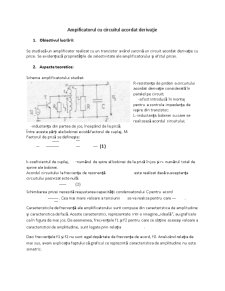 Amplificator cu circuit acordat derivație - Pagina 1
