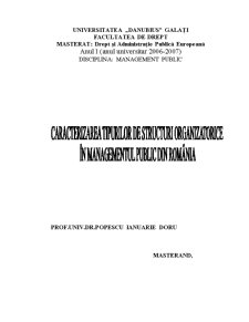 Caracterizarea Tipurilor de Structuri Organizatorice în Managementul Public din România - Pagina 1